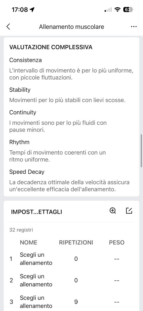 Valutazione complessiva Zepp — consistenza, stabilità, continuità, ritmo, speed decay
