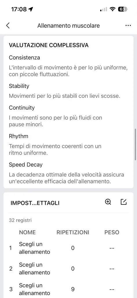 Valutazione complessiva Zepp — consistenza, stabilità, continuità, ritmo, speed decay