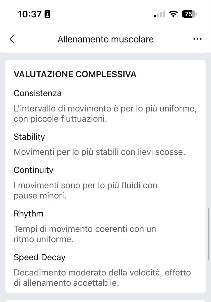 Valutazione complessiva Zepp 21 agosto — consistenza stabilità continuità ritmo speed decay moderato