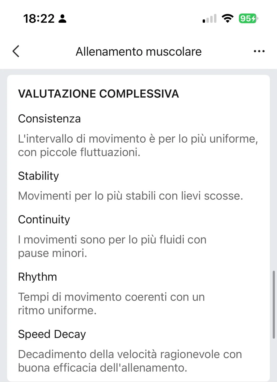 Valutazione complessiva movimento A2