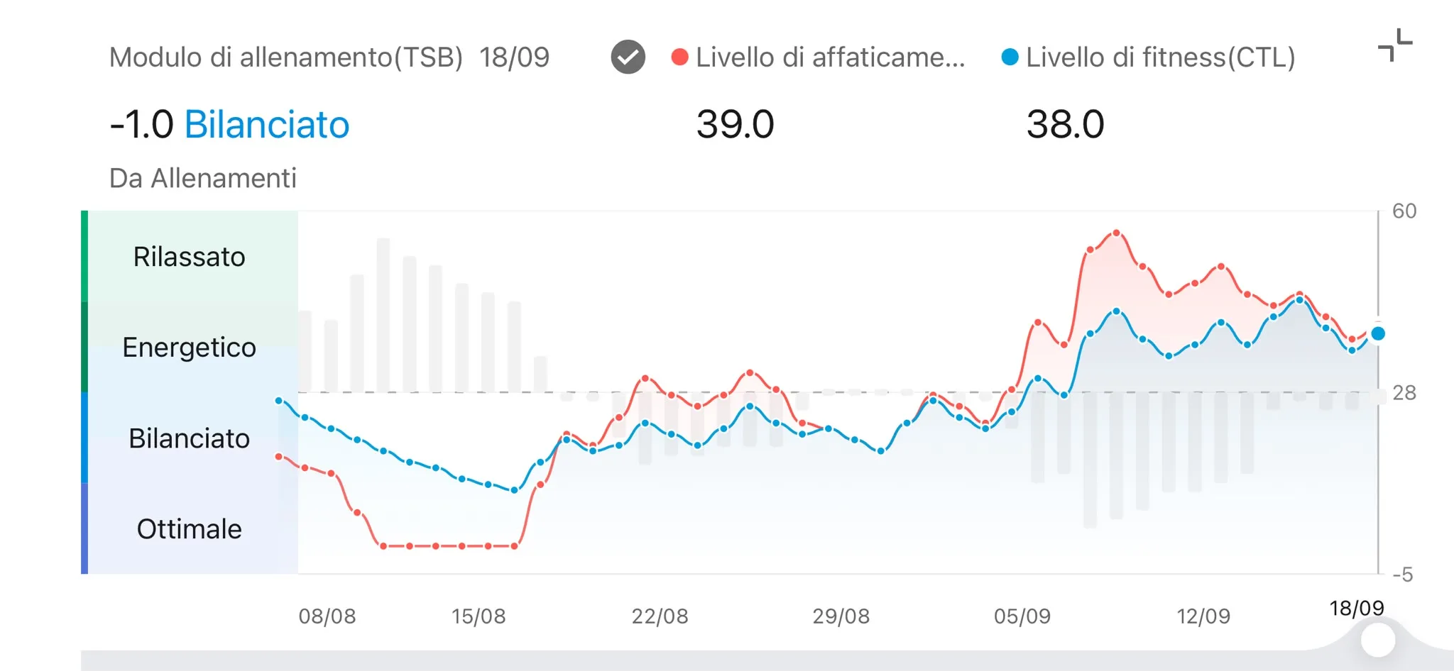 Modulo TSB Zepp — CTL 38 ATL 39 TSB -1 Bilanciato, 18 settembre